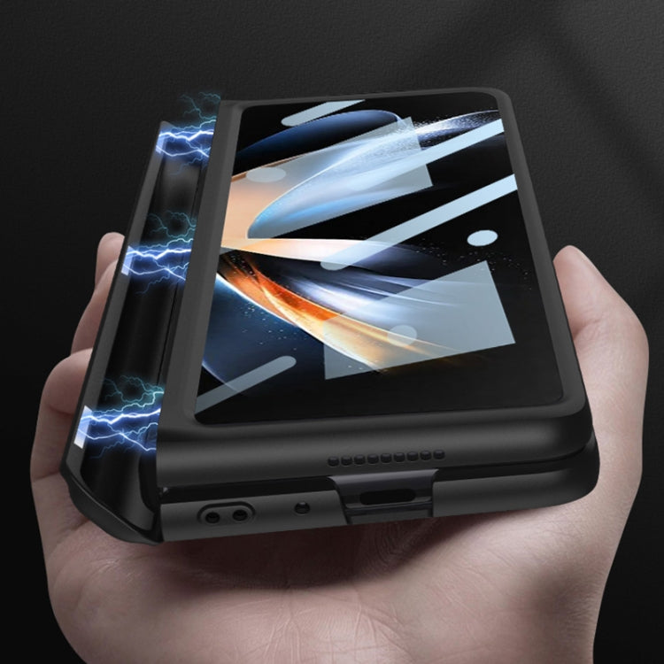 For Samsung Galaxy Z Fold4 GKK Magnetic Hinge Flip Phone Case with Pen Holder & Holder(Champagne Gold) - Galaxy Z Fold4 5G Cases by GKK | Online Shopping UK | buy2fix
