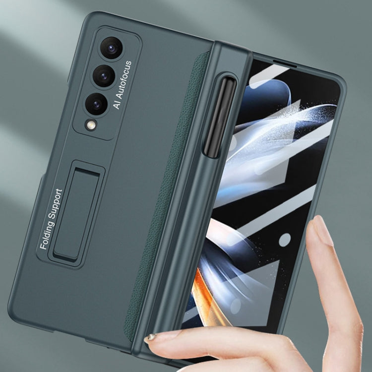 For Samsung Galaxy Z Fold4 GKK Magnetic Hinge Flip Phone Case with Pen Holder & Holder(Wine Red) - Galaxy Z Fold4 5G Cases by GKK | Online Shopping UK | buy2fix