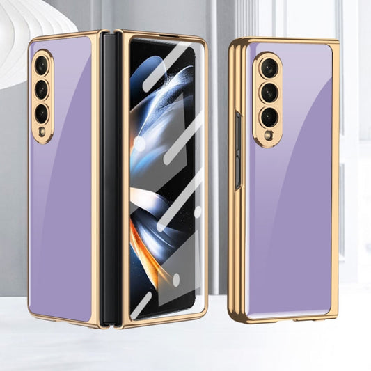 For Samsung Galaxy Z Fold4 GKK Integrated Electroplating Painted Glass Phone Case(Purple) - Galaxy Z Fold4 5G Cases by GKK | Online Shopping UK | buy2fix