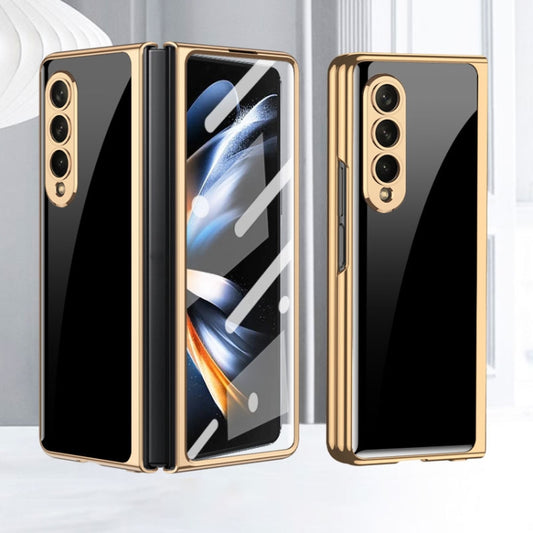 For Samsung Galaxy Z Fold4 GKK Integrated Electroplating Painted Glass Phone Case(Black) - Galaxy Z Fold4 5G Cases by GKK | Online Shopping UK | buy2fix