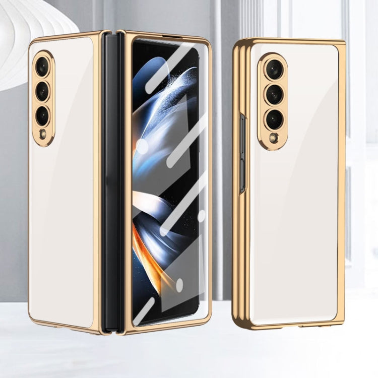 For Samsung Galaxy Z Fold4 GKK Integrated Electroplating Painted Glass Phone Case(Pink Gold) - Galaxy Z Fold4 5G Cases by GKK | Online Shopping UK | buy2fix