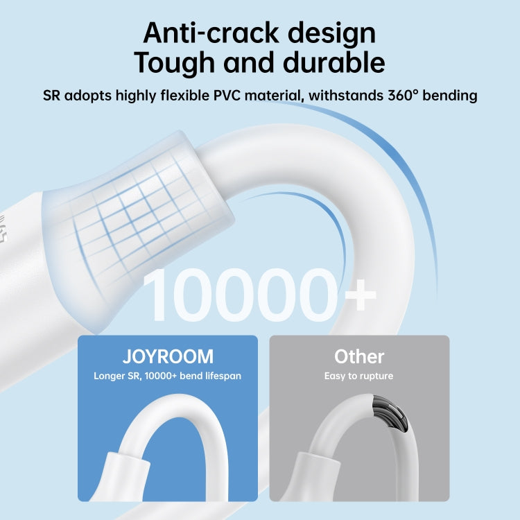 JOYROOM S-UC027A9 3A USB to USB-C/Type-C Fast Charging Data Cable, Length:1m(White) -  by JOYROOM | Online Shopping UK | buy2fix