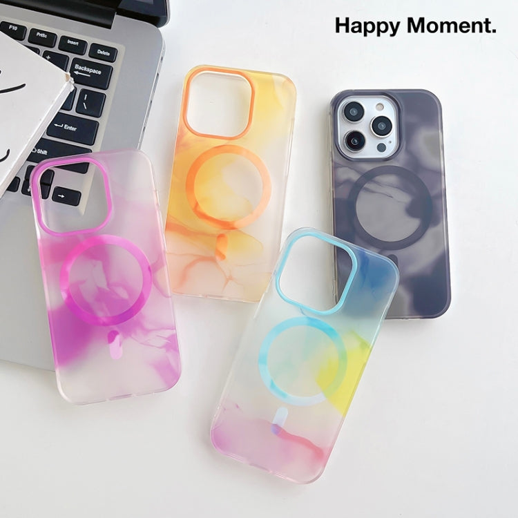 For iPhone 14 Pro Watercolor Magsafe Phone Case(Yellow) - iPhone 14 Pro Cases by buy2fix | Online Shopping UK | buy2fix