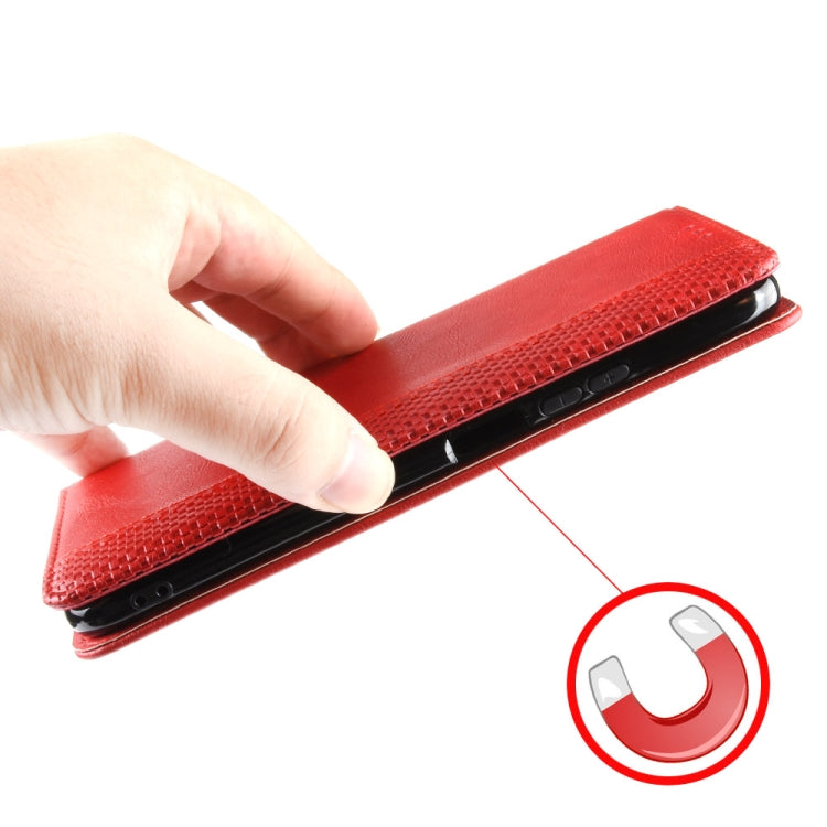 For T-Mobile REVVL 6 Pro 5G Magnetic Buckle Retro Texture Leather Phone Case(Red) - More Brand by buy2fix | Online Shopping UK | buy2fix