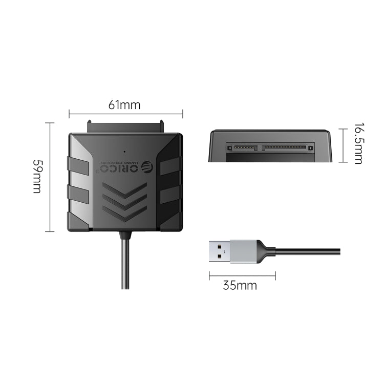 ORICO UTS1 USB 3.0 2.5-inch SATA HDD Adapter with 12V 2A Power Adapter, Cable Length:0.3m(EU Plug) - USB to IDE / SATA by ORICO | Online Shopping UK | buy2fix