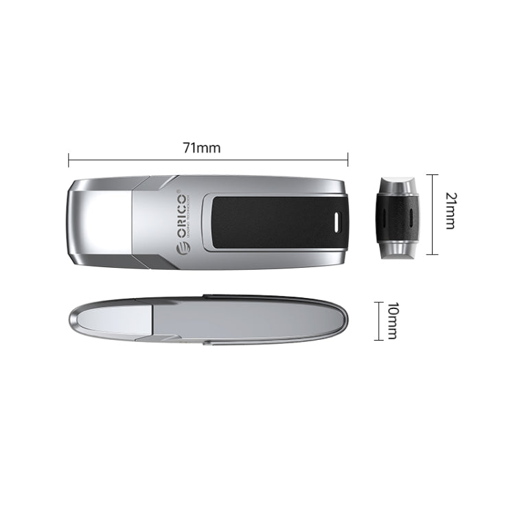 ORICO USB Flash Drive, Read: 100MB/s, Write: 50MB/s, Memory:64GB, Port:Type-C(Silver) - USB Flash Drives by ORICO | Online Shopping UK | buy2fix