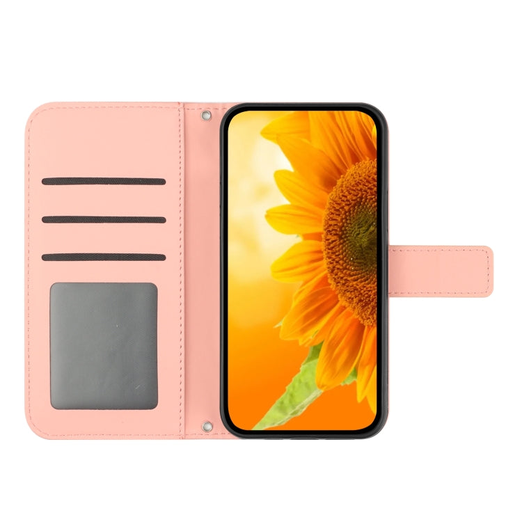 For Xiaomi 12 / 12X Skin Feel Sun Flower Pattern Flip Leather Phone Case with Lanyard(Pink) - 12 Cases by buy2fix | Online Shopping UK | buy2fix