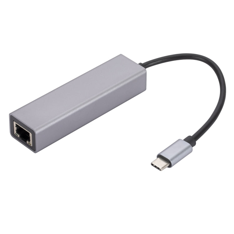 SL-030 USB-C / Type-C to Gigabit Ethernet RJ45 & 3 x USB 3.0 Adapter Converter HUB(Grey) - Computer & Networking by buy2fix | Online Shopping UK | buy2fix