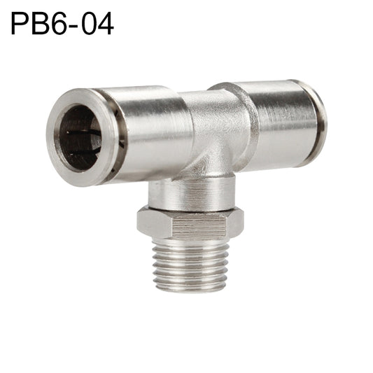 PB6-04 LAIZE Nickel Plated Copper Male Tee Branch Pneumatic Quick Connector -  by LAIZE | Online Shopping UK | buy2fix