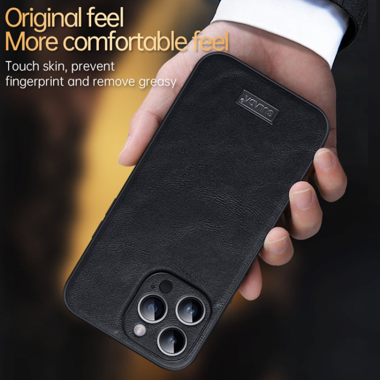 For iPhone 14 Pro SULADA Shockproof TPU + Handmade Leather Phone Case(Black) - iPhone 14 Pro Cases by SULADA | Online Shopping UK | buy2fix