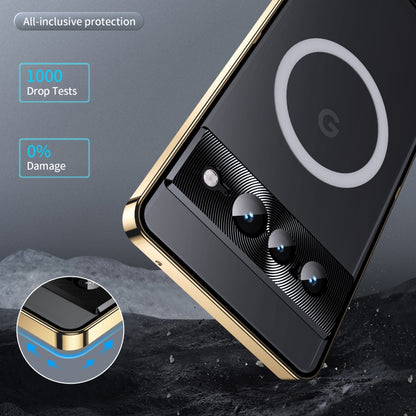 For Google Pixel 7 Pro MagSafe Magnetic Frosted Metal Phone Case(Gold) - Google Cases by buy2fix | Online Shopping UK | buy2fix