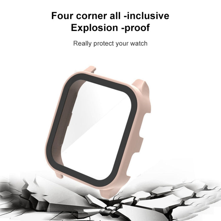 For Garmin Venu Sq2 PC + 9H Tempered Glass Integrated Protective Watch Case(Pink) - Watch Cases by buy2fix | Online Shopping UK | buy2fix