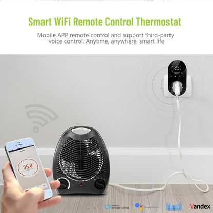 BHT12-EW Plug-in LED Thermostat With WiFi, EU Plug(Blue) - Consumer Electronics by buy2fix | Online Shopping UK | buy2fix