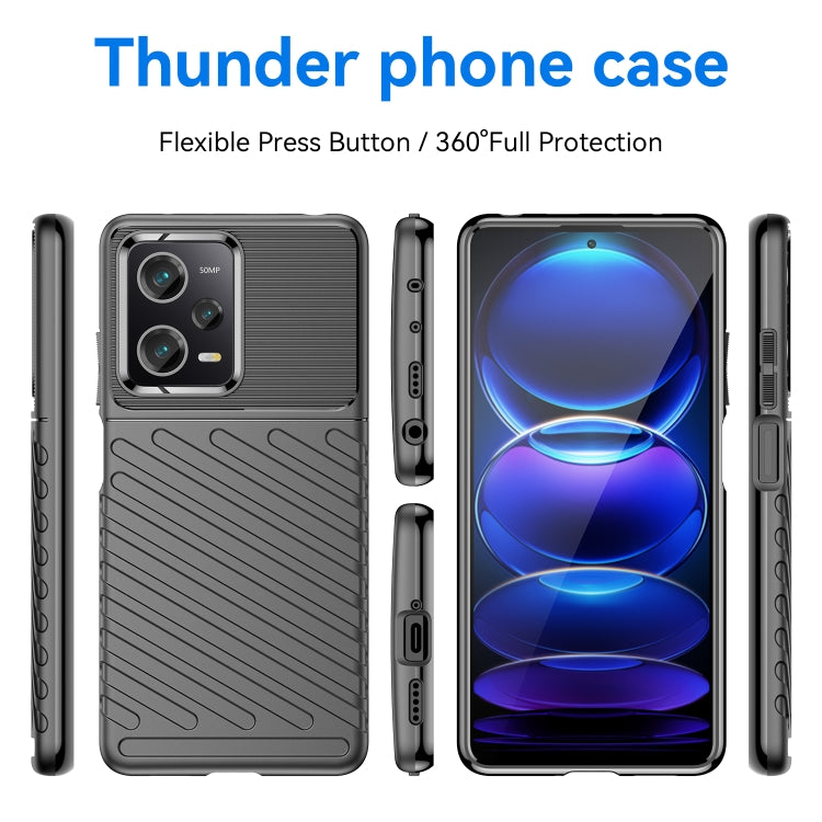 For Xiaomi Redmi Note 12 Pro 5G China Thunderbolt Shockproof TPU Protective Soft Phone Case(Black) - Note 12 Pro Cases by buy2fix | Online Shopping UK | buy2fix