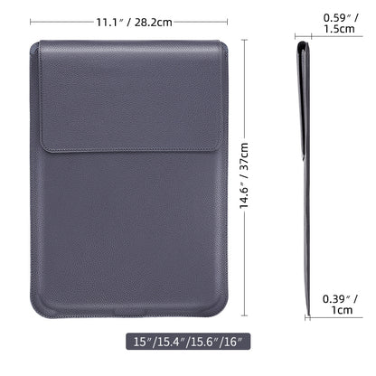 For MacBook 15 / 16 inch PU Leather 4 in 1 Laptop Bag with Functional Bracket(Dark Blue) - Protective Bags by buy2fix | Online Shopping UK | buy2fix