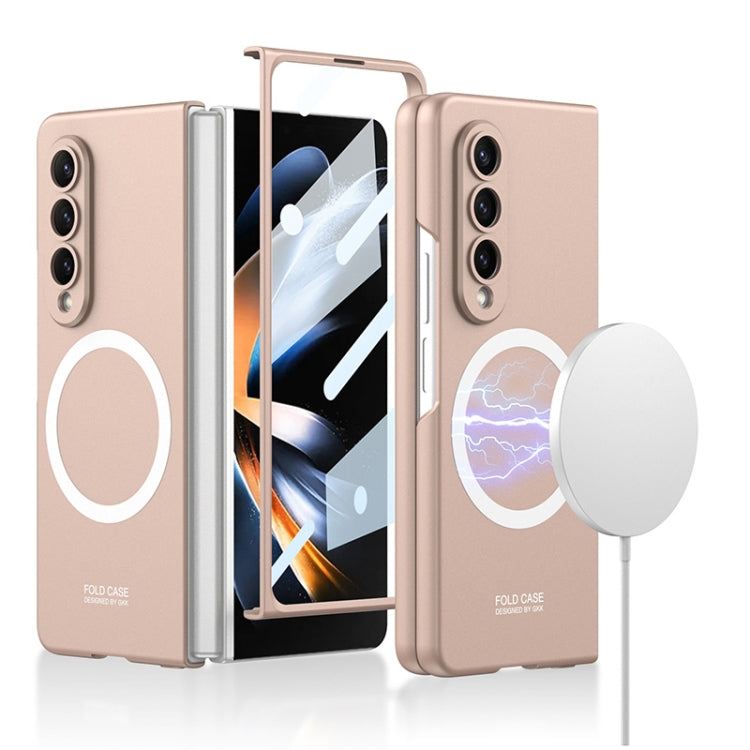 For Samsung Galaxy Z Fold4 GKK MagSafe Ultrathin Integrated Shockproof Protective Phone Case(Rose Gold) - Galaxy Z Fold4 5G Cases by GKK | Online Shopping UK | buy2fix