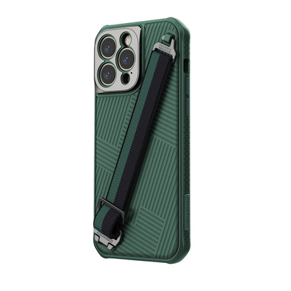 For iPhone 14 Pro Max NILLKIN Full Coverage Phone Case with Wrist Strap(Green) - iPhone 14 Pro Max Cases by NILLKIN | Online Shopping UK | buy2fix