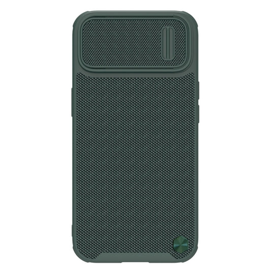 For iPhone 14 NILLKIN Texture MagSafe Camshield PC + TPU Phone Case(Green) - iPhone 14 Cases by NILLKIN | Online Shopping UK | buy2fix