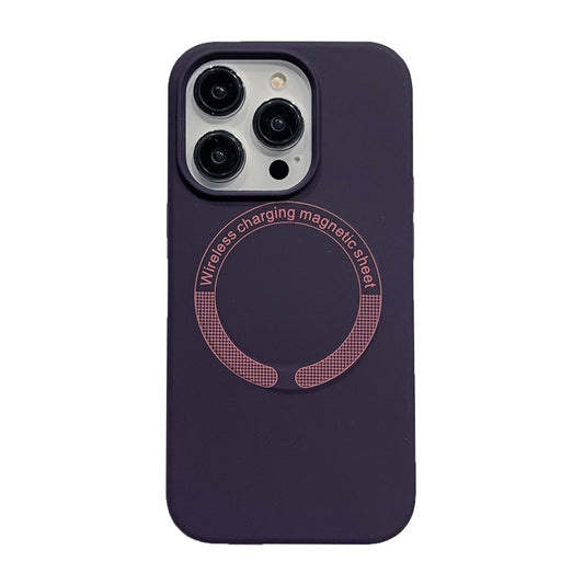 For iPhone 14 Pro Max Magsafe Magnetic Silicone Phone Case(Dark Purple) - iPhone 14 Pro Max Cases by buy2fix | Online Shopping UK | buy2fix