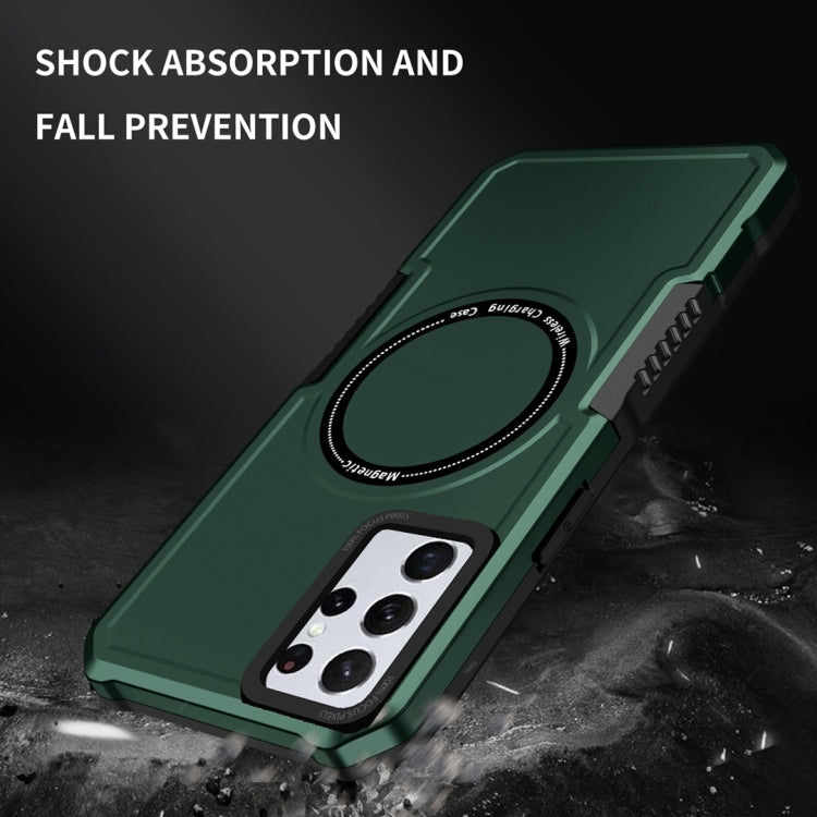 For Samsung Galaxy S23+ 5G MagSafe Shockproof Armor Phone Case(Dark Green) - Galaxy S23+ 5G Cases by buy2fix | Online Shopping UK | buy2fix