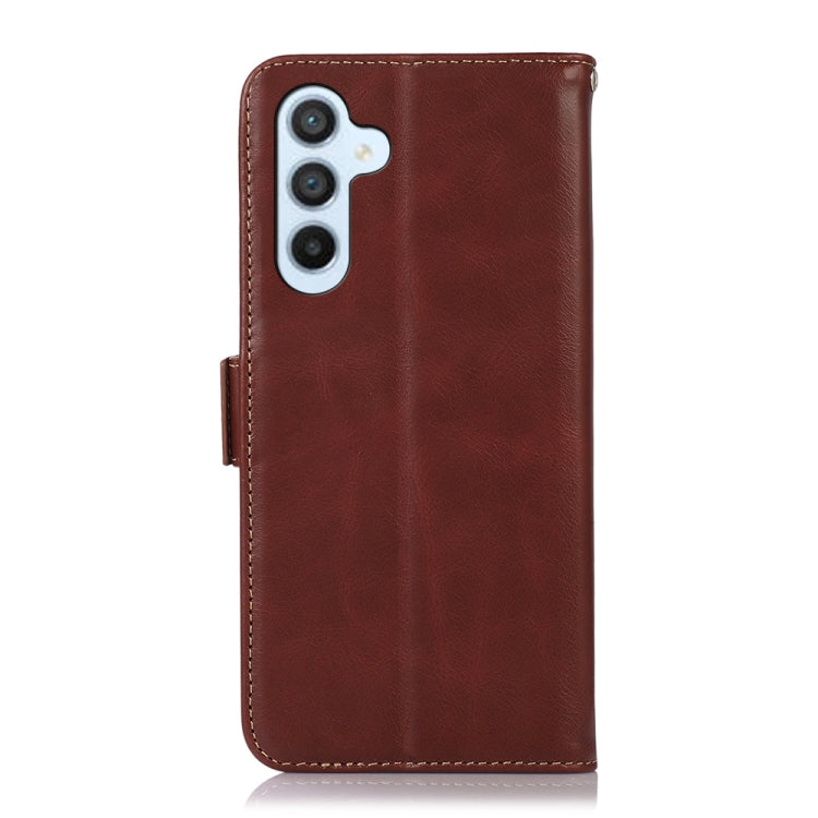 For Samsung Galaxy A54 5G Crazy Horse Top Layer Cowhide Leather Phone Case(Brown) - Galaxy Phone Cases by buy2fix | Online Shopping UK | buy2fix