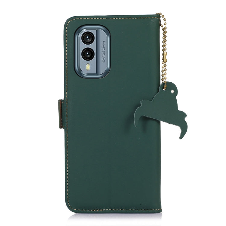 For Nokia X30 5G Genuine Leather Magnetic RFID Leather Phone Case(Green) - Nokia Cases by buy2fix | Online Shopping UK | buy2fix