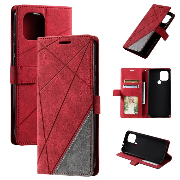For Xiaomi Redmi A1+ Skin Feel Splicing Leather Phone Case(Red) - Xiaomi Cases by buy2fix | Online Shopping UK | buy2fix
