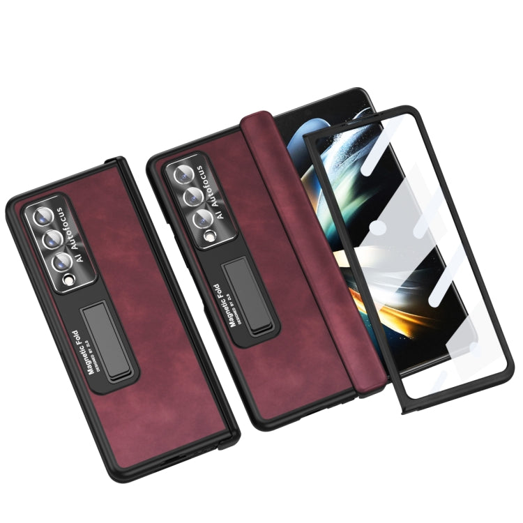 For Samsung Galaxy Z Fold3 5G Napa Texture All-inclusive Phone Case(Red) - Galaxy Phone Cases by buy2fix | Online Shopping UK | buy2fix