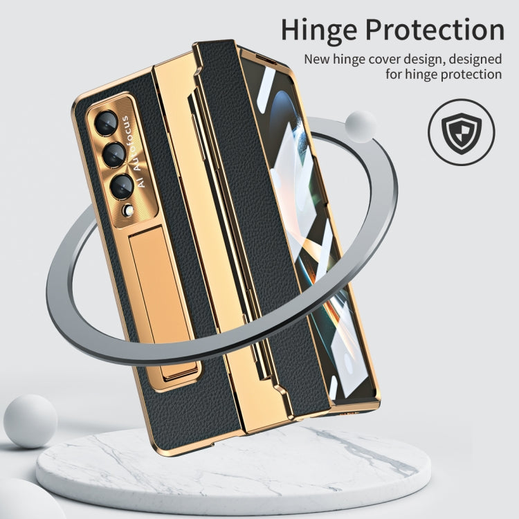 For Samsung Galaxy Z Fold3 5G Integrated Full Coverage Phone Case with Hinge(Gold+Black) - Galaxy Phone Cases by buy2fix | Online Shopping UK | buy2fix