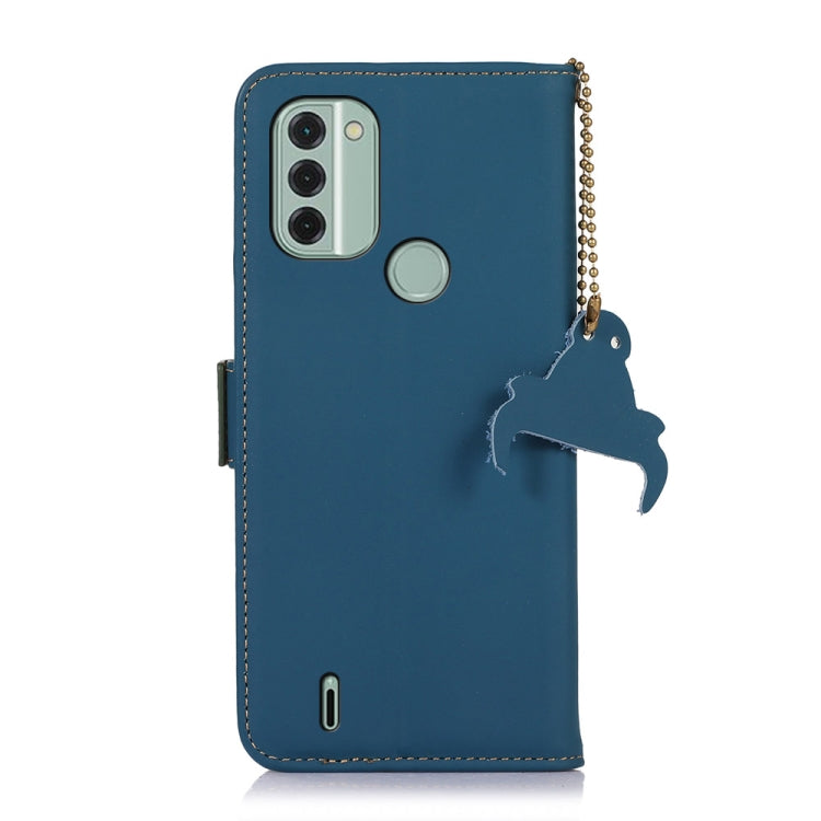 For Nokia C31 Genuine Leather Magnetic RFID Leather Phone Case(Blue) - Nokia Cases by buy2fix | Online Shopping UK | buy2fix