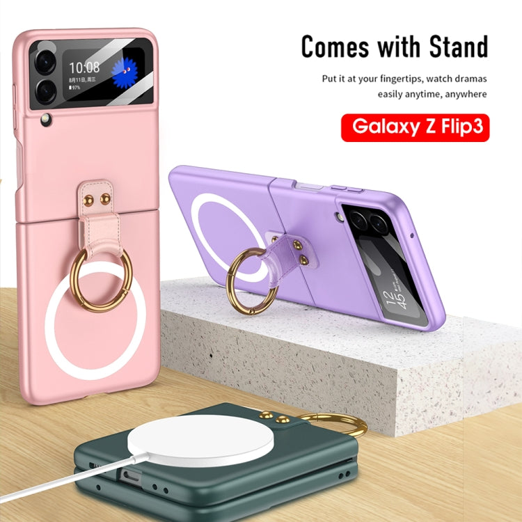 For Samsung Galaxy Z Flip3 5G GKK MagSafe Ultrathin Integrated Shockproof Phone Case with Ring Holder(Pink) - Galaxy Phone Cases by GKK | Online Shopping UK | buy2fix