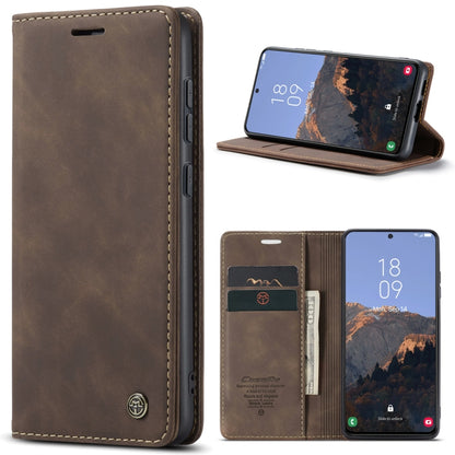 For Samsung Galaxy S23 5G CaseMe 013 Multifunctional Horizontal Flip Leather Phone Case(Coffee) - Galaxy S23 5G Cases by CaseMe | Online Shopping UK | buy2fix