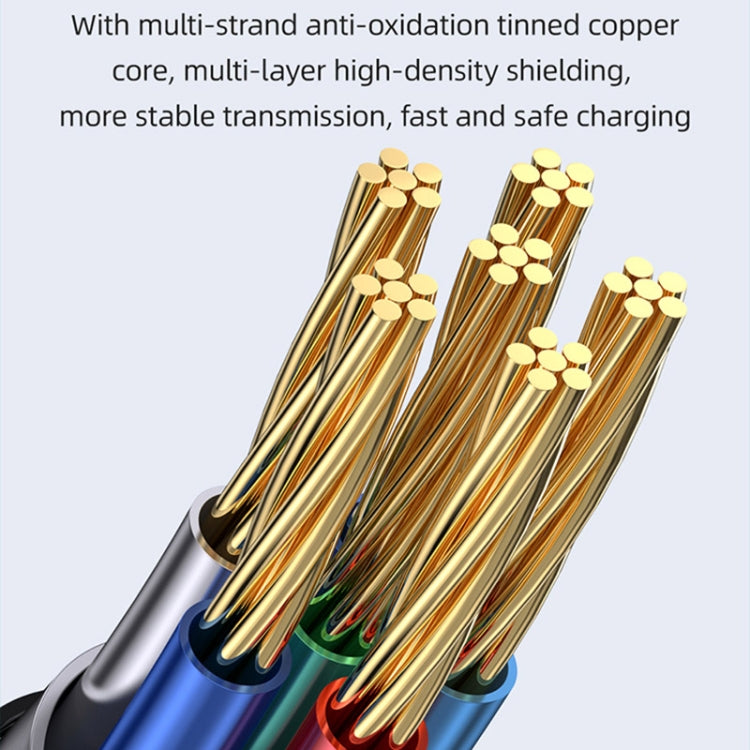 USAMS Type-C to Type-C PD100W Aluminum Alloy Transparent Digital Display Fast Charge Data Cable, Cable Length:2m(Purple) -  by USAMS | Online Shopping UK | buy2fix