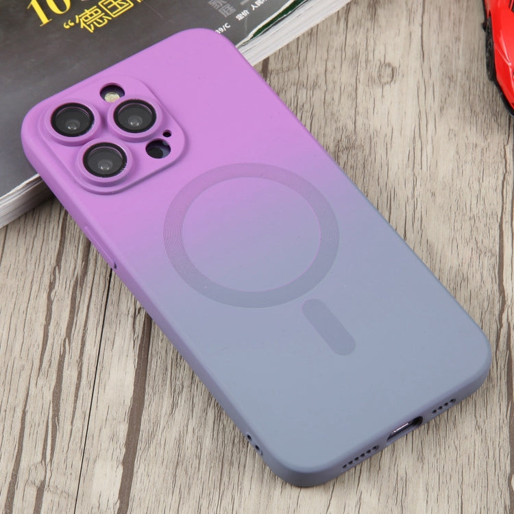 For iPhone 13 Pro Liquid TPU Silicone Gradient MagSafe Phone Case(Purple) - iPhone 13 Pro Cases by buy2fix | Online Shopping UK | buy2fix