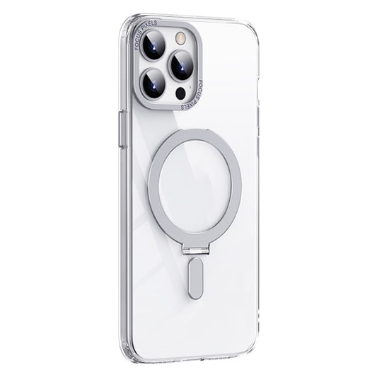 For iPhone 13 Pro Skin Feel MagSafe Shockproof Phone Case with Holder(White) - iPhone 13 Pro Cases by buy2fix | Online Shopping UK | buy2fix