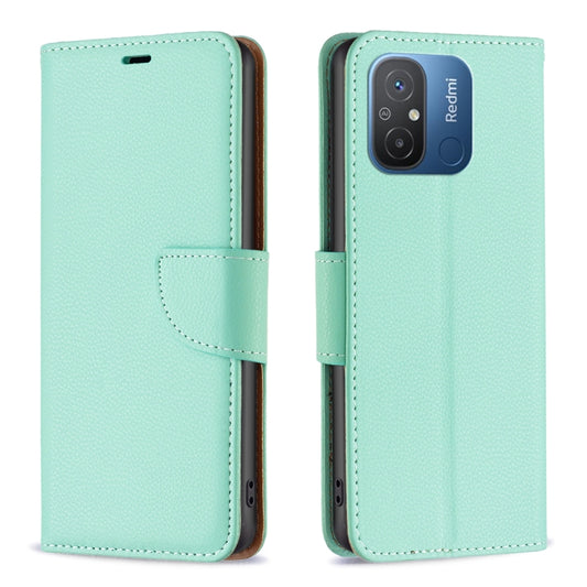 For Xiaomi Redmi 12C Litchi Texture Pure Color Leather Phone Case(Green) - Xiaomi Cases by buy2fix | Online Shopping UK | buy2fix