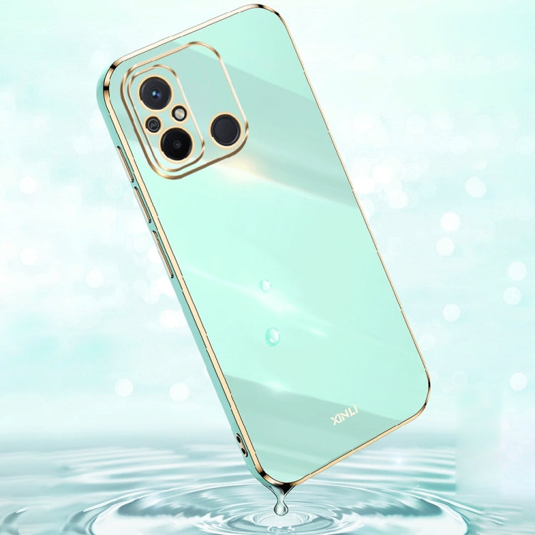 For Xiaomi Redmi 12C 4G XINLI Straight Edge 6D Electroplate TPU Phone Case(Mint Green) - Xiaomi Cases by XINLI | Online Shopping UK | buy2fix