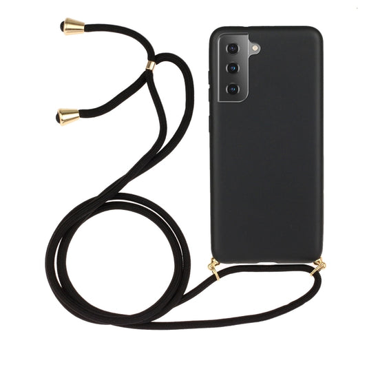 For Samsung Galaxy A14 5G Wheat Straw Material + TPU Phone Case with Lanyard(Black) - Galaxy Phone Cases by buy2fix | Online Shopping UK | buy2fix