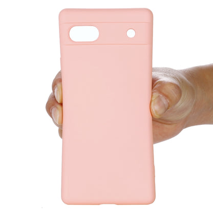 For Google Pixel 7a Pure Color Liquid Silicone Shockproof Phone Case(Pink) - Google Cases by buy2fix | Online Shopping UK | buy2fix