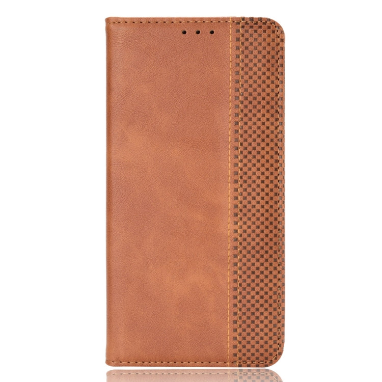 For TCL 405 / 406 T506D Magnetic Buckle Retro Texture Leather Phone Case(Brown) - More Brand by buy2fix | Online Shopping UK | buy2fix