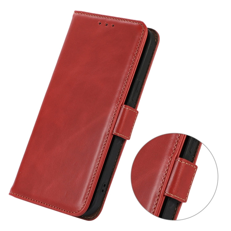 For Samsung Galaxy A24 4G Magnetic Crazy Horse Texture Genuine Leather RFID Phone Case(Red) - Galaxy Phone Cases by buy2fix | Online Shopping UK | buy2fix