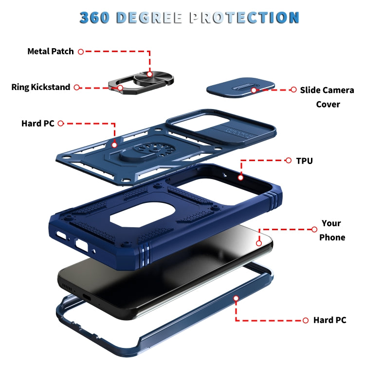 For Samsung Galaxy A54 5G Sliding Camshield TPU + PC Phone Case(Blue) - Galaxy Phone Cases by buy2fix | Online Shopping UK | buy2fix
