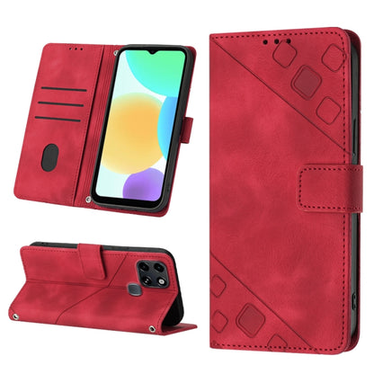 For Infinix Smart 6 Skin-feel Embossed Leather Phone Case(Red) - Infinix Cases by buy2fix | Online Shopping UK | buy2fix