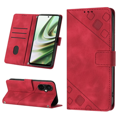 For OnePlus Nord CE 3 5G Skin-feel Embossed Leather Phone Case(Red) - OnePlus Cases by buy2fix | Online Shopping UK | buy2fix