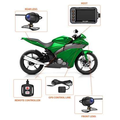 SE65 Dual 1080P Waterproof HD Motorcycle DVR, Support WiFi / GPS / Cycling Video - In Car by buy2fix | Online Shopping UK | buy2fix