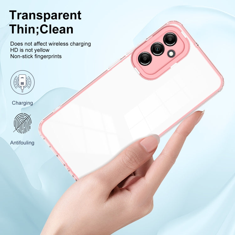 For Samsung Galaxy A34 5G 3 in 1 Clear TPU Color PC Frame Phone Case(Pink) - Galaxy Phone Cases by buy2fix | Online Shopping UK | buy2fix