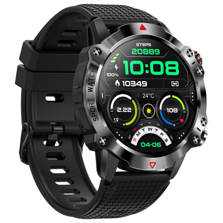 K10 1.39 inch IP67 Waterproof Smart Watch, Support Heart Rate / Sleep Monitoring(Black Silver) - Smart Wear by buy2fix | Online Shopping UK | buy2fix