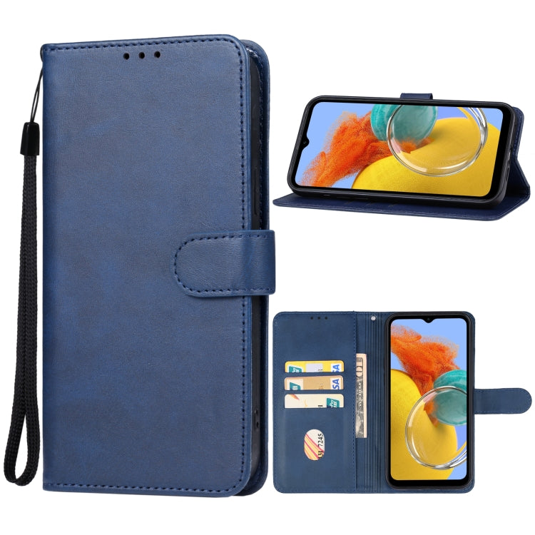 For Samsung Galaxy M14 5G Leather Phone Case(Blue) - Galaxy Phone Cases by buy2fix | Online Shopping UK | buy2fix