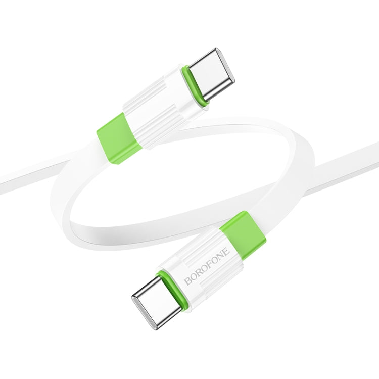 Borofone BX89 Type-C to Type-C Union 60W Charging Data Cable, Length:1m(White Green) -  by Borofone | Online Shopping UK | buy2fix