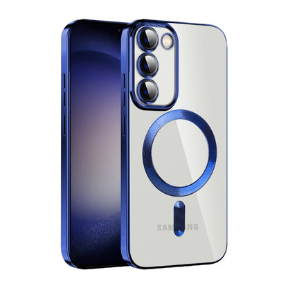 For Samsung Galaxy S23 5G CD Texture Plating TPU MagSafe Phone Case with Lens Film(Royal Blue) - Galaxy S23 5G Cases by buy2fix | Online Shopping UK | buy2fix